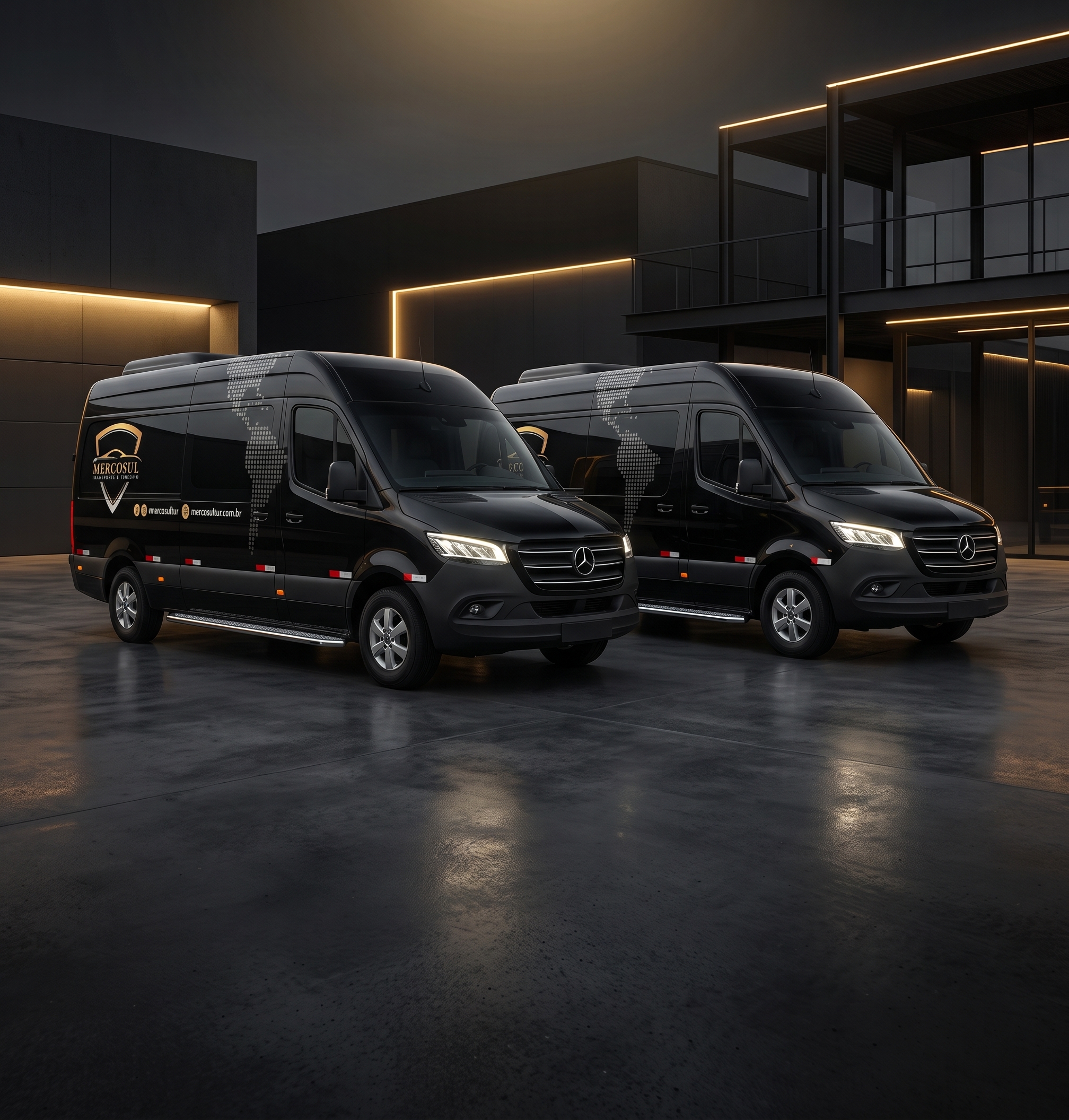Vans executivas da Mercosul Turismo